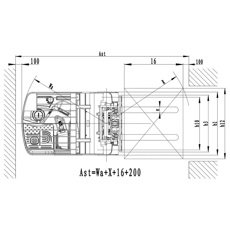 SECV20 állókezelős ellensúlyos elektromos villástargonca, 1500 kg – 4. kép