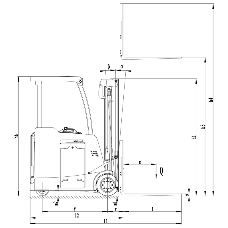 SECV20 állókezelős ellensúlyos elektromos villástargonca, 1500 kg – 5. kép