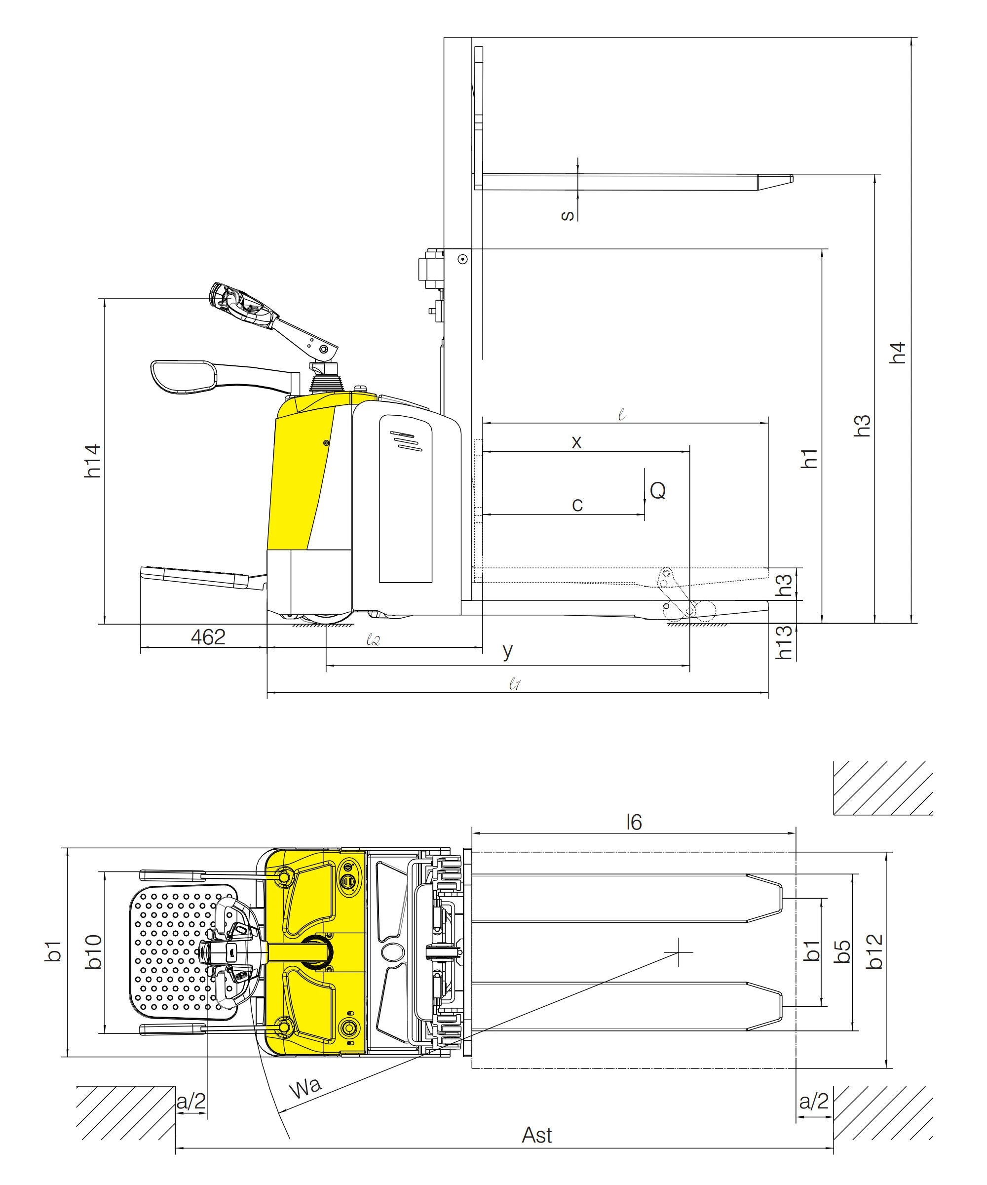 EVP20-IP kétraklapos elektromos raklapemelő kezdeti emeléssel