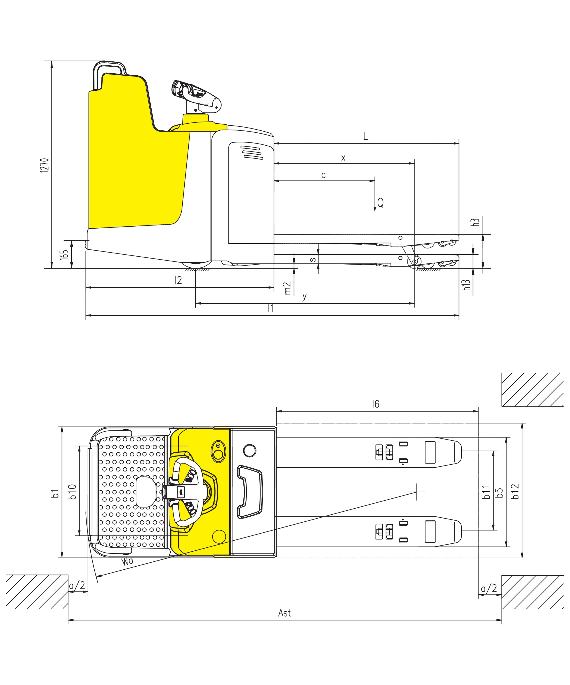EPV20ST elektromos vezetőállásos raklapemelő, 2000 kg – 3. kép