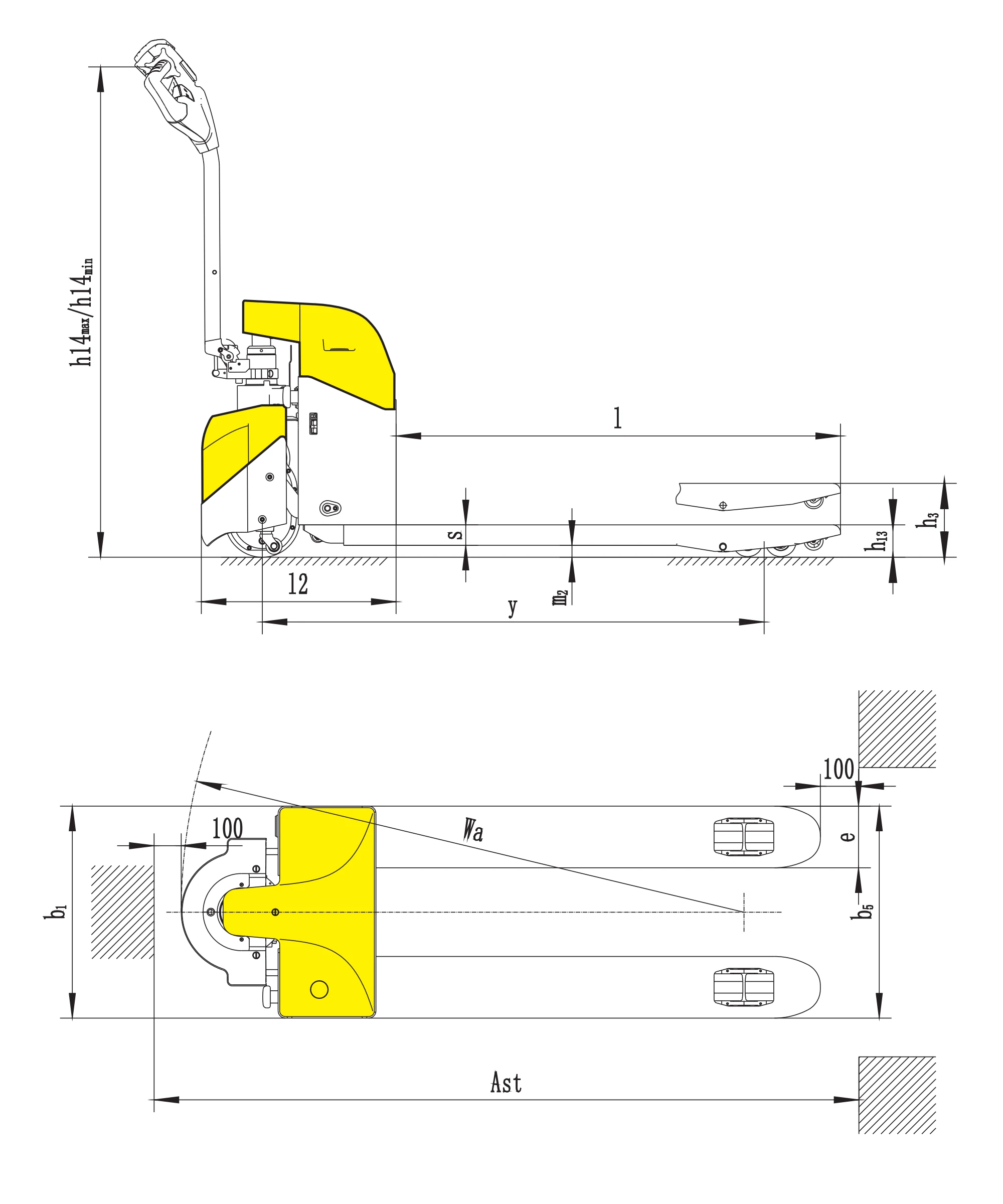 EPV15HE/EPV20HE mini elektromos raklapemelő lítiumion-akkumulátorral
