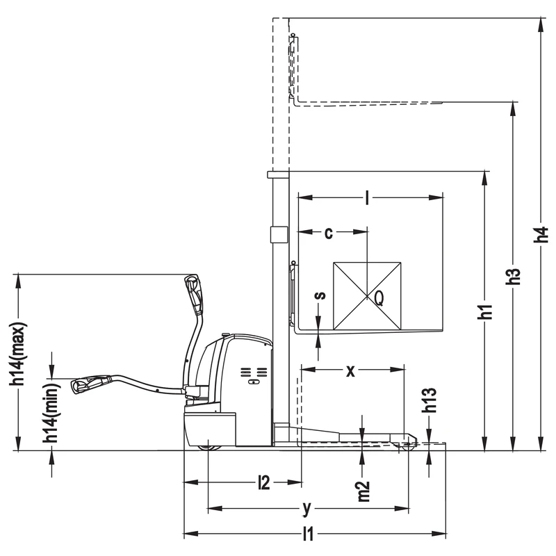 EVV sorozatú elektromos terpesz magasemelő, 1600–5600 mm emelési magasság