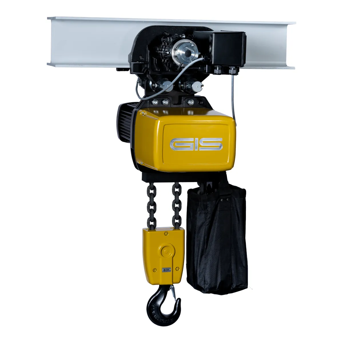 GIS elektromos láncos emelő futómacskával, 800–4000 kg