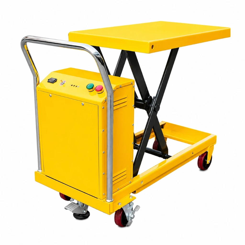 Félelektromos mobil ollós emelőasztal (PMPS300), 300 kg
