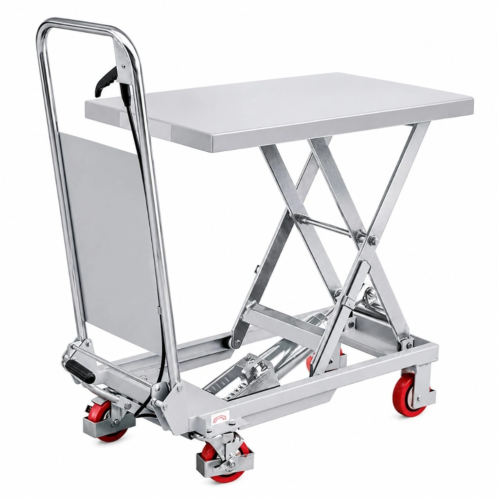 Rozsdamentes acél mobil emelőasztal (MPS150S), 150 kg