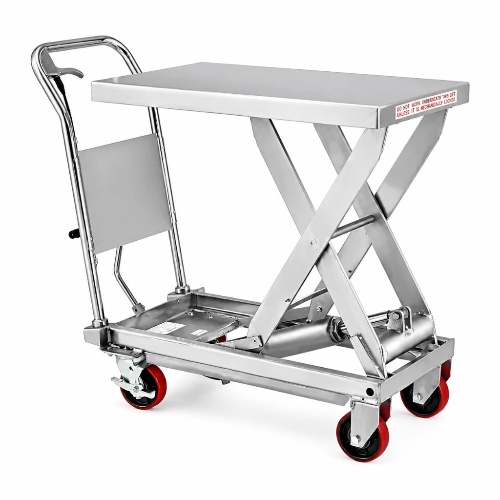 Rozsdamentes acél mobil emelőasztal (MPS300S), 300 kg