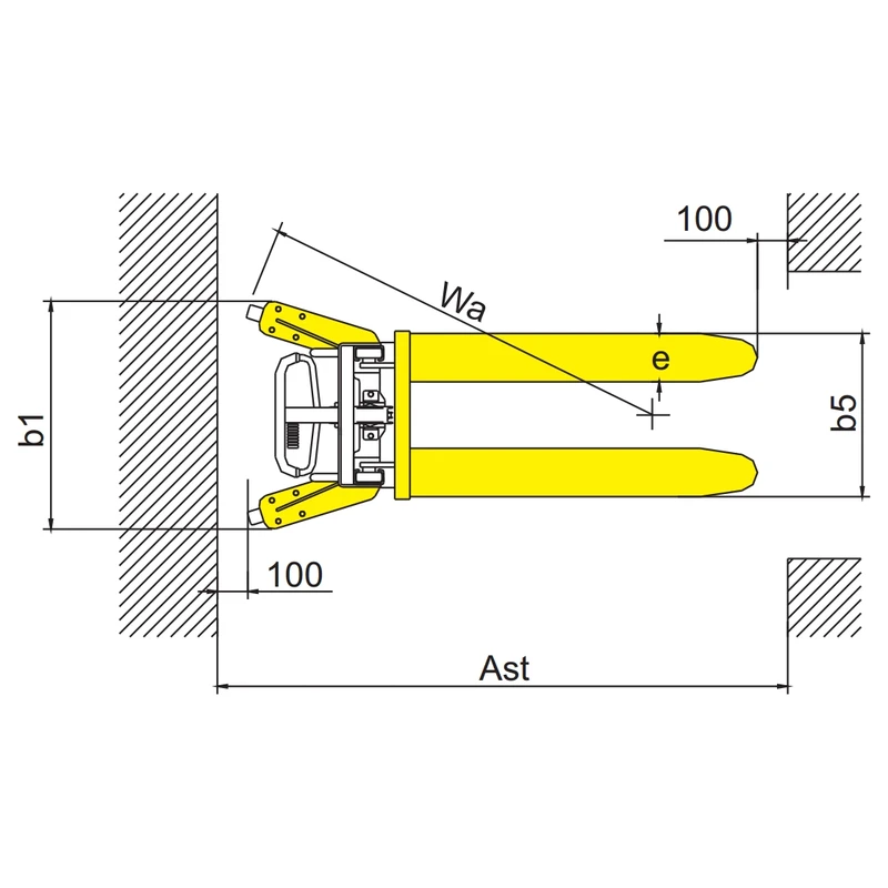 RVV1000 kézi raklapmagasemelő – RAL 1028 jelzősárga kivitel
