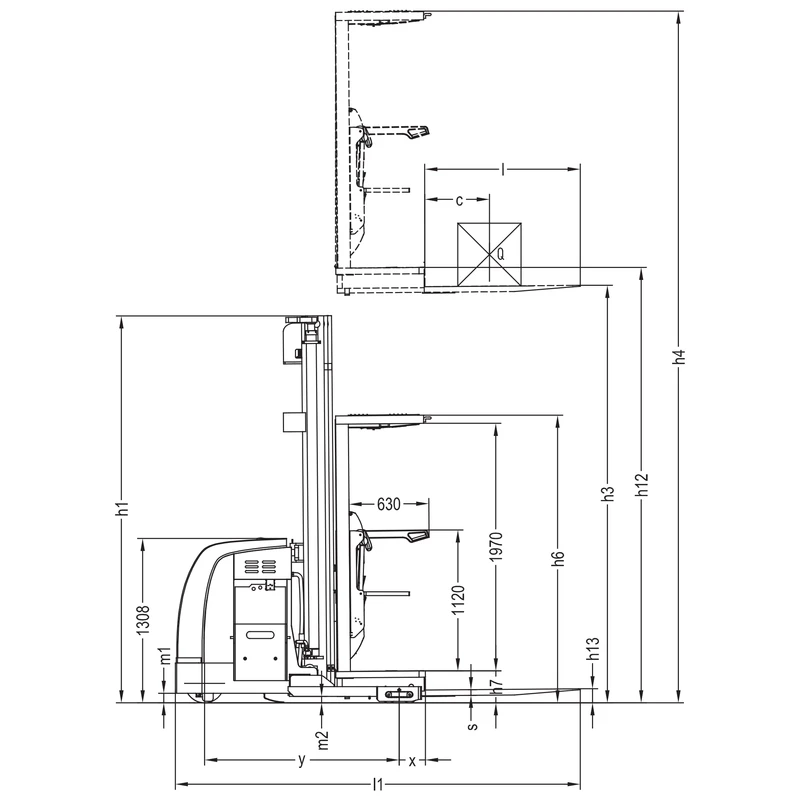 VKV15 elektromos magasraktári komissiózó targonca, 1500 kg, 5000–9000 mm – 4. kép