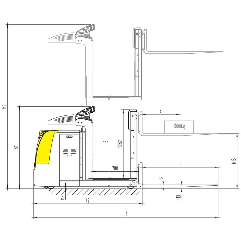 NKV10-P elektromos alacsony szintű komissiózó targonca, 1000 kg – 4. kép