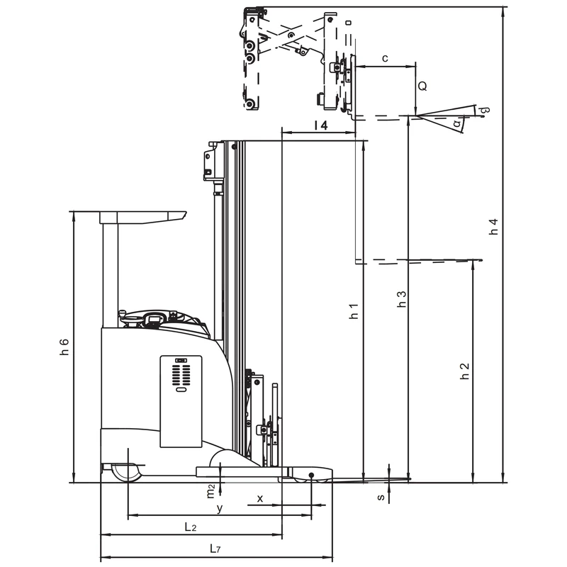 REV15DS/REV18DS elektromos tolóoszlopos targonca, 14. kép