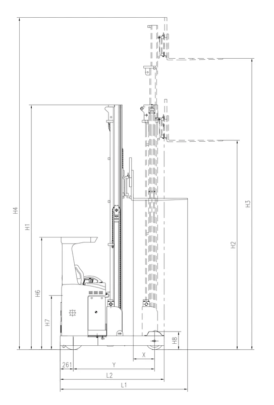 REV20 elektromos tolóoszlopos targonca, 2000 kg, 3000–7400 mm – 2. kép