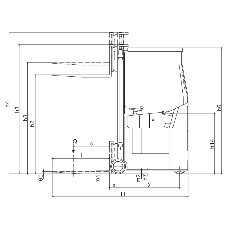 REV10ST-A/REV10ST-B keskeny folyosós villástargonca, 1000 kg, 3000 mm – 2. kép